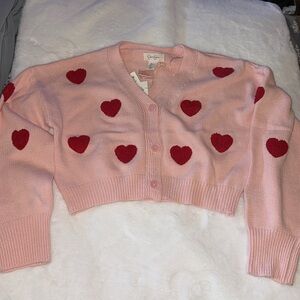 Jessica Simpson Valentine’s Day heart cardigan ♥️♥️💘💘